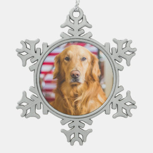 Golden Retriever hondenportret Tin Sneeuwvlok Ornament