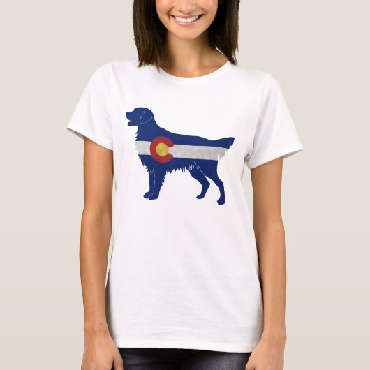 Golden Retriever Hondenras Colorado Flag T-shirt (Voorkant)