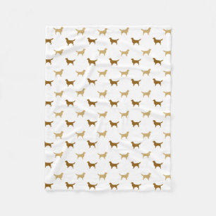 Golden Retriever Hondenras Silhouettes Pattern Fleece Deken