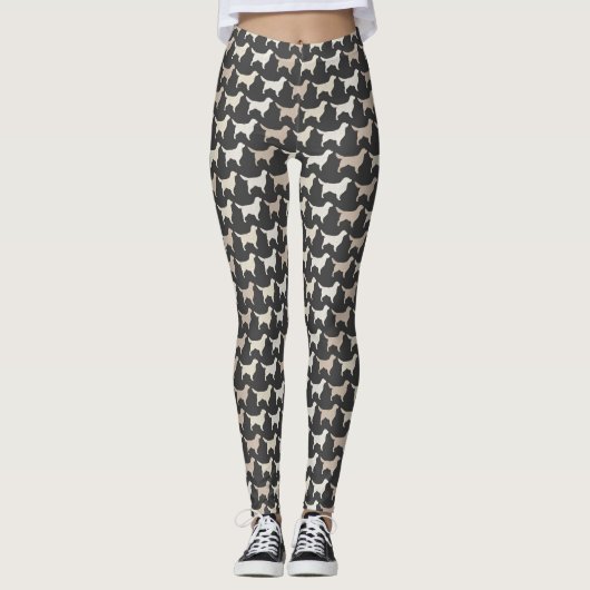 Golden Retriever Hondenras Silhouettes Pattern Leggings (Voorkant)