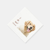 Golden Retriever Hondentekening Gepersonaliseerd I Servet (Hoek)