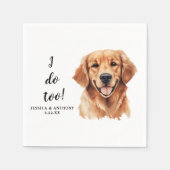 Golden Retriever Hondentekening Gepersonaliseerd I Servet (Voorkant)