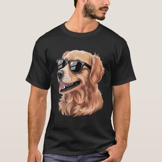 Golden Retriever Hondenzonnebril T-shirt (Voorkant)