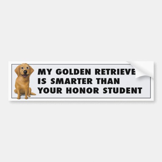 Golden Retriever Honor GR1 Bumpersticker (Voorkant)