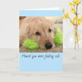 Golden Retriever hoorde dat je ziek werd. Kaart (Gele Bloem)