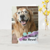 Golden Retriever hoorde gewoon de nieuwbouwer Kaart (Gele Bloem)