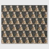 Golden Retriever Hosting a Podcast Cadeaupapier (Vlak)