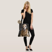 Golden Retriever Hosting a Podcast Tote Bag (Op model)