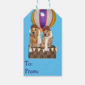 Golden Retriever Hot Air Ballonpiloten Cadeaulabel (Voorkant)
