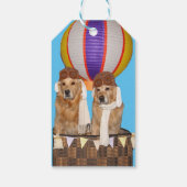 Golden Retriever Hot Air Ballonpiloten Cadeaulabel (Achterkant)