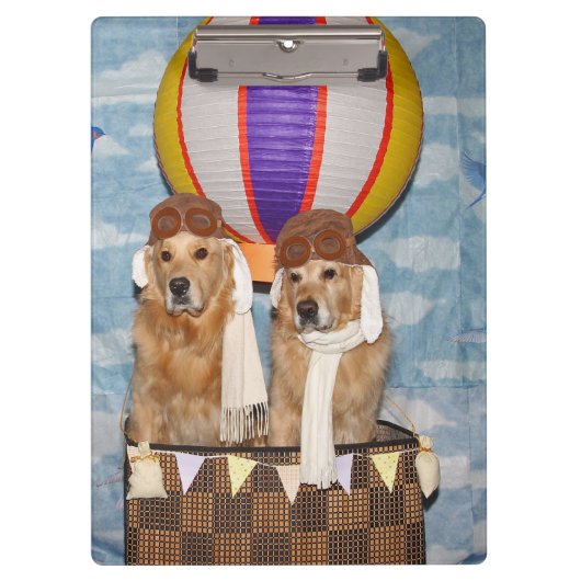 Golden Retriever Hot Air Ballonpiloten Klembord (Voorkant)