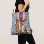 Golden Retriever Hot Air Ballonpiloten Tote Bag (Dichtbij)