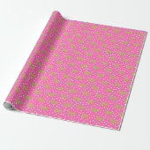 Golden retriever hot pink Spotty Snow Dog Pattern Cadeaupapier (Uitgerold)