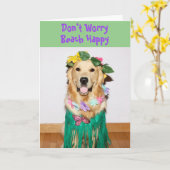 Golden Retriever Hula Good Trip Kaart (Gele Bloem)
