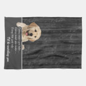 Golden Retriever Humor op Barn Wood Theedoek (Horizontaal)