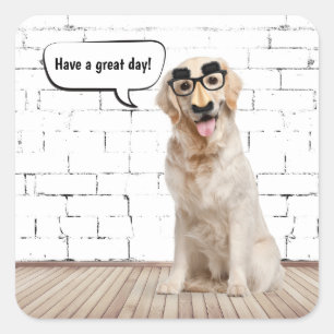 Golden Retriever Humor Square Sticker
