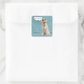Golden Retriever Humor Vierkante Sticker (Tas)