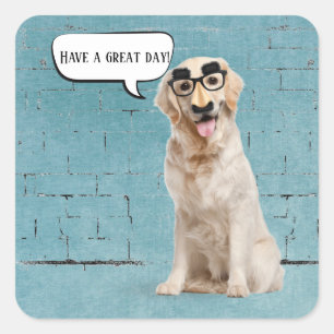 Golden Retriever Humor Vierkante Sticker
