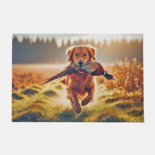 Golden Retriever Hunter en Pheasant Welcome Mat