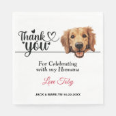 Golden Retriever Huwelijk Bedankt Servet (Voorkant)
