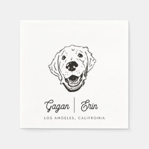 Golden Retriever huwelijks cocktail servet