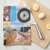 Golden Retriever Ice Cream Truck Theedoek (Quarter Fold)