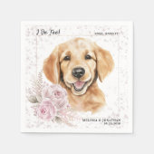 Golden Retriever Ik doe te roze bloemige hond brui Servet (Voorkant)