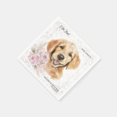 Golden Retriever Ik doe te roze bloemige hond brui Servet (Hoek)