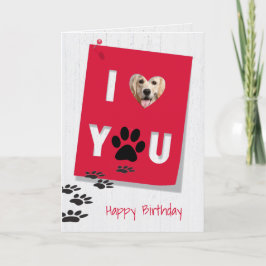 Golden Retriever Ik hou van je verjaardag Feestdagen Kaart