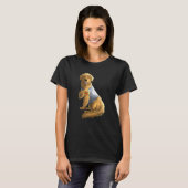 Golden Retriever Ik hou van mam Tattoo Dog Moeder T-shirt (Voorkant volledig)