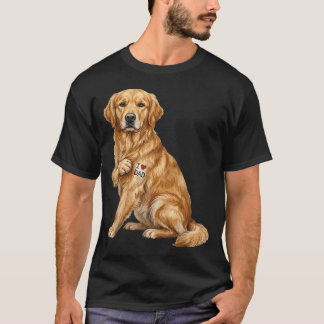 Golden Retriever Ik Hou Van Papa Hond Papa Vaderda T-shirt