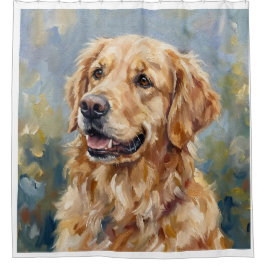 Golden Retriever Impressionist Art Shower Curtain Douchegordijn