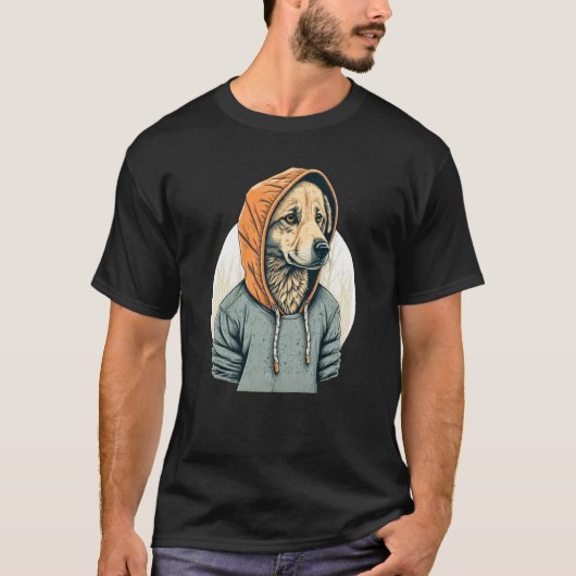 Golden Retriever In A Hoodie Cool K9 Light T-shirt (Voorkant)