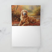Golden Retriever in Autumn Leaves Herfst Inspire Kaart (Binnen)