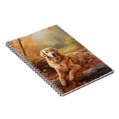 Golden Retriever in Autumn Leaves Herfst Inspire Notitieboek (Rechterzijde)