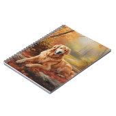 Golden Retriever in Autumn Leaves Herfst Inspire Notitieboek (Linkerzijde)
