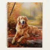 Golden Retriever in Autumn Leaves Herfst Inspire Planner (Voorkant)
