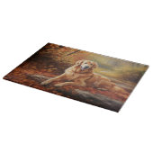 Golden Retriever in Autumn Leaves Herfst Inspire Snijplank (Hoek)