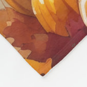 Golden Retriever in Autumn verlaat Thanksgiving Fleece Deken (Hoek)