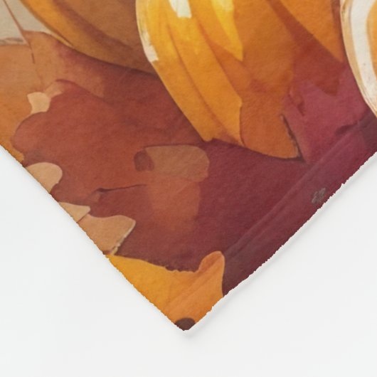 Golden Retriever in Autumn verlaat Thanksgiving Fleece Deken (Hoek)