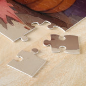 Golden Retriever in Autumn verlaat Thanksgiving Legpuzzel (Zijkant)