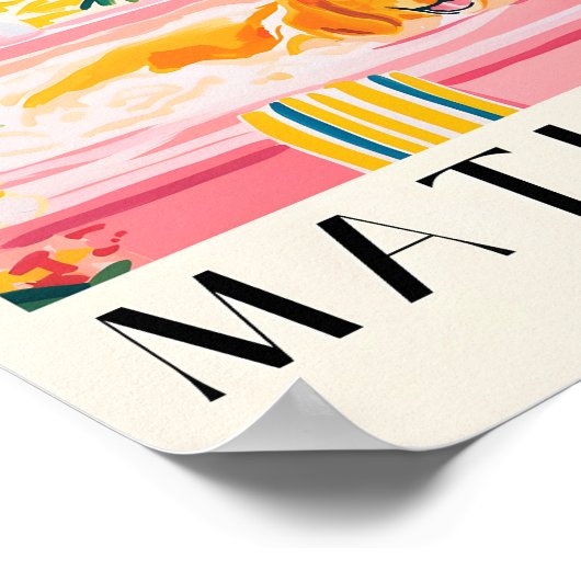 Golden Retriever in bad, leuke badkamer Poster (Hoek)