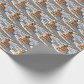 Golden Retriever in Beach Wave Cadeaupapier (Hoek)