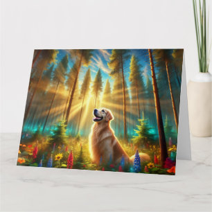 Golden Retriever in Betoverd Bos Kaart