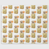 Golden Retriever in Birthday Bag Cadeaupapier (Vlak)