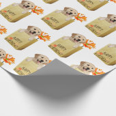 Golden Retriever in Birthday Bag Cadeaupapier (Hoek)