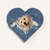 Golden Retriever in Blue Jean Hole Notitieboek (Voorkant)