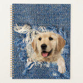 Golden Retriever in Blue Jean Hole Planner (Voorkant)