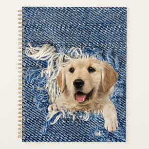 Golden Retriever in Blue Jean Hole Planner