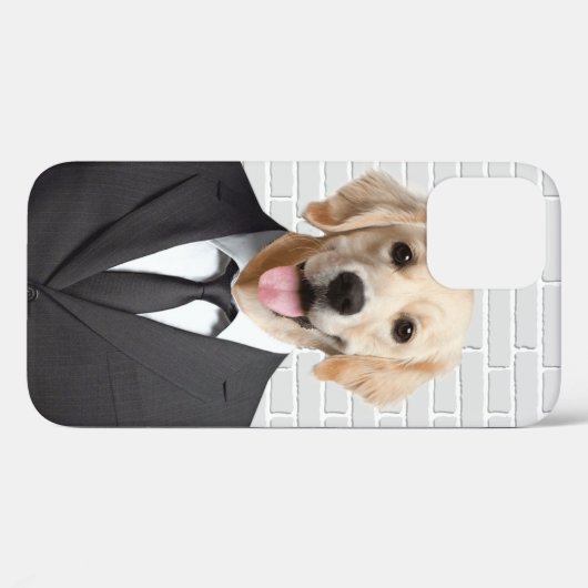 Golden Retriever in Business Suit Case-Mate iPhone Case (Achterkant (horizontaal))